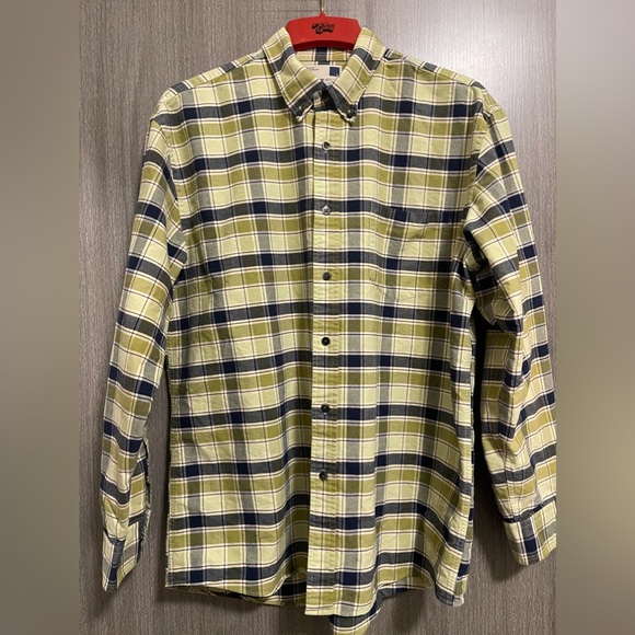 Nordstrom PURE STUFF Button Up Shirt - Green & Blue Plaid - Size Large - Picture 1 of 11